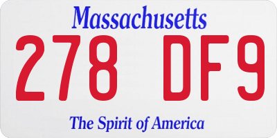 MA license plate 278DF9