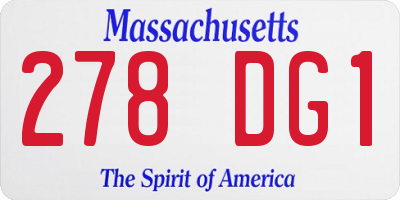 MA license plate 278DG1