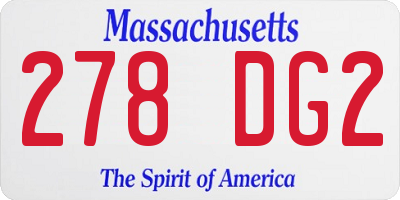 MA license plate 278DG2