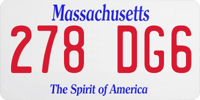 MA license plate 278DG6