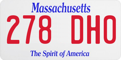 MA license plate 278DH0