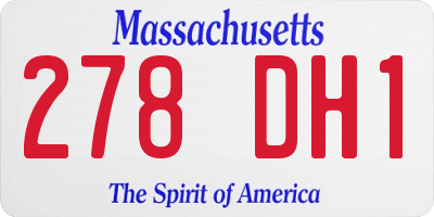 MA license plate 278DH1