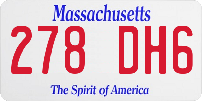 MA license plate 278DH6