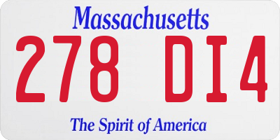 MA license plate 278DI4