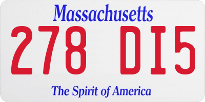 MA license plate 278DI5