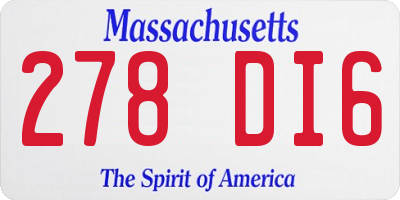 MA license plate 278DI6