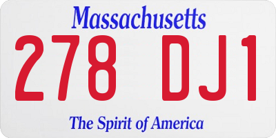 MA license plate 278DJ1