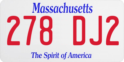 MA license plate 278DJ2