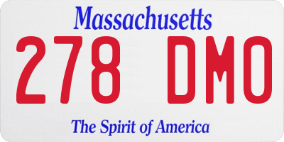 MA license plate 278DM0