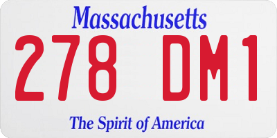 MA license plate 278DM1