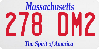 MA license plate 278DM2