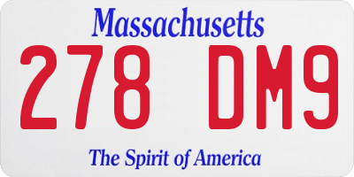 MA license plate 278DM9