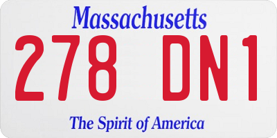 MA license plate 278DN1