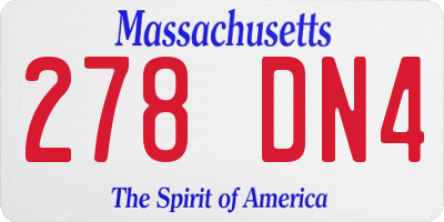MA license plate 278DN4