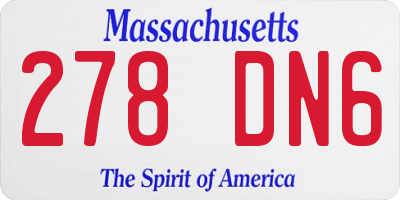 MA license plate 278DN6