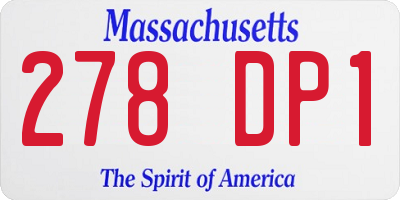 MA license plate 278DP1