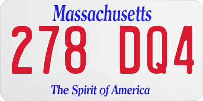 MA license plate 278DQ4