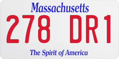 MA license plate 278DR1