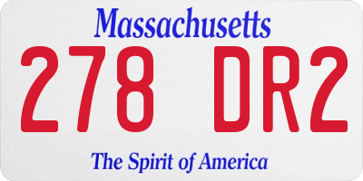 MA license plate 278DR2
