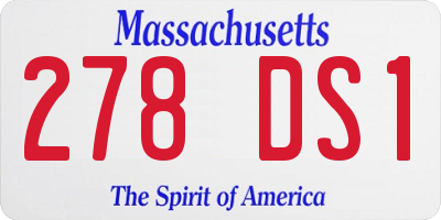 MA license plate 278DS1