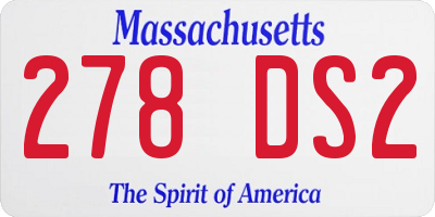 MA license plate 278DS2