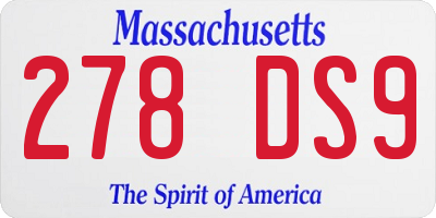 MA license plate 278DS9