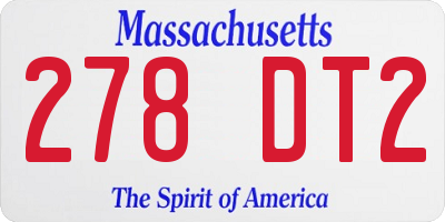 MA license plate 278DT2