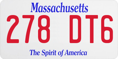 MA license plate 278DT6