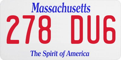 MA license plate 278DU6