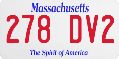 MA license plate 278DV2