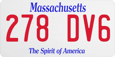 MA license plate 278DV6