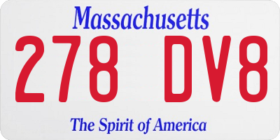 MA license plate 278DV8