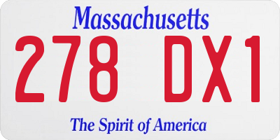 MA license plate 278DX1