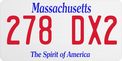 MA license plate 278DX2