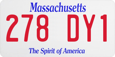 MA license plate 278DY1