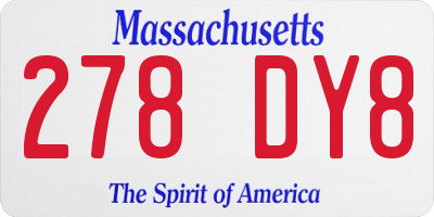MA license plate 278DY8