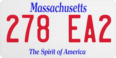 MA license plate 278EA2