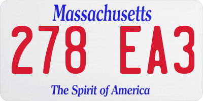 MA license plate 278EA3