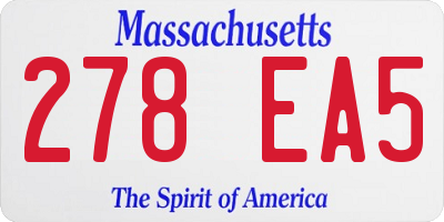 MA license plate 278EA5