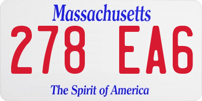 MA license plate 278EA6