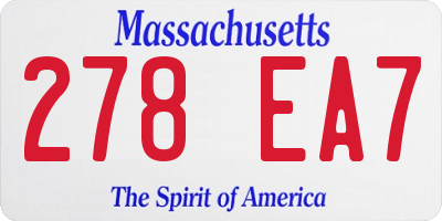 MA license plate 278EA7