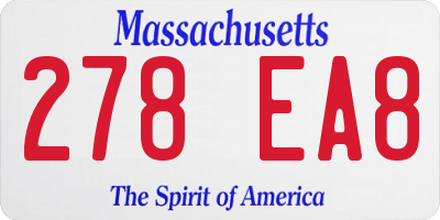 MA license plate 278EA8