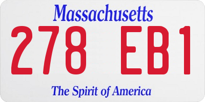 MA license plate 278EB1