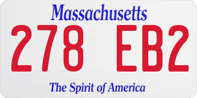 MA license plate 278EB2