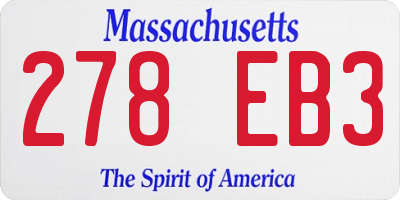 MA license plate 278EB3