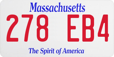 MA license plate 278EB4