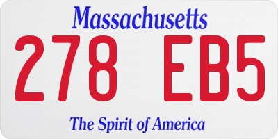 MA license plate 278EB5
