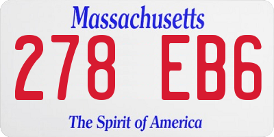 MA license plate 278EB6