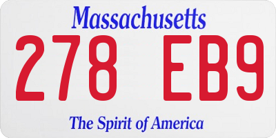 MA license plate 278EB9