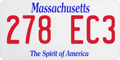 MA license plate 278EC3